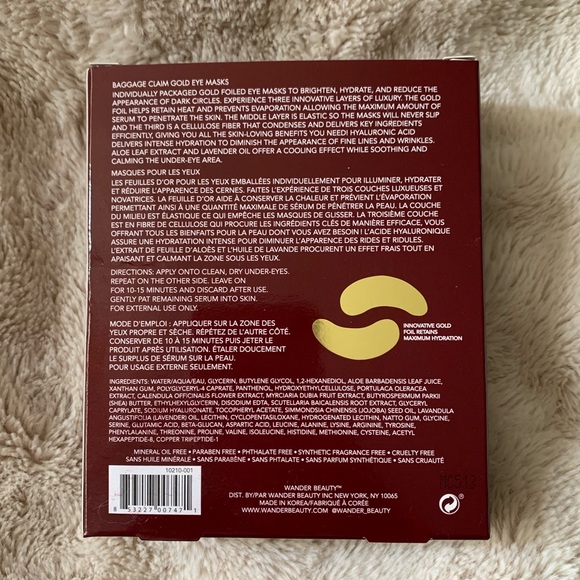 NWT Wander Beauty Gold Eye Mask - Picture 2 of 4